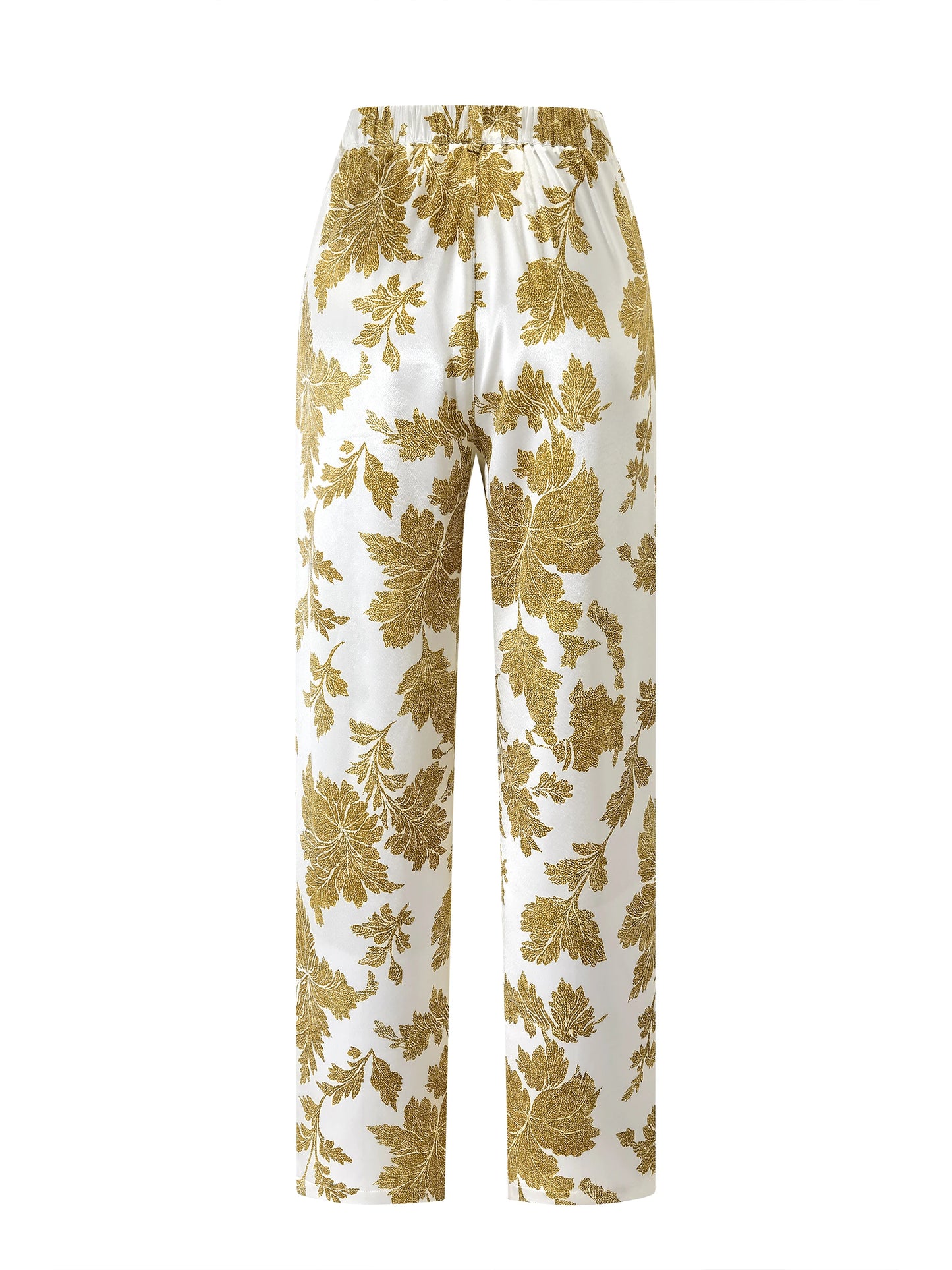 Elegant Fashion Casual Glamorous Long Pants with Exquisite Print Design, Satin Stylish Trousers, Available in all seasons