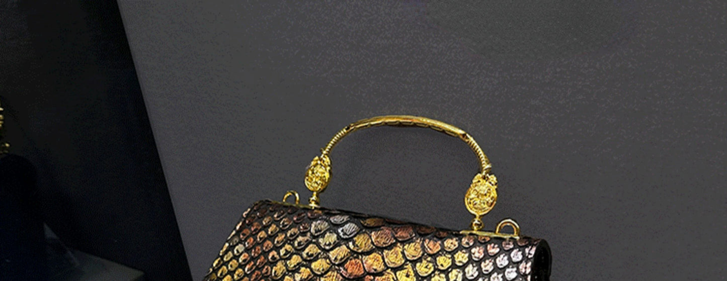 Luxury Designer Brand New Cowhide High Quality Fashion Handbag Dragon Scale Crocodile Print Shoulder Bag for Women Hot Sale 가방