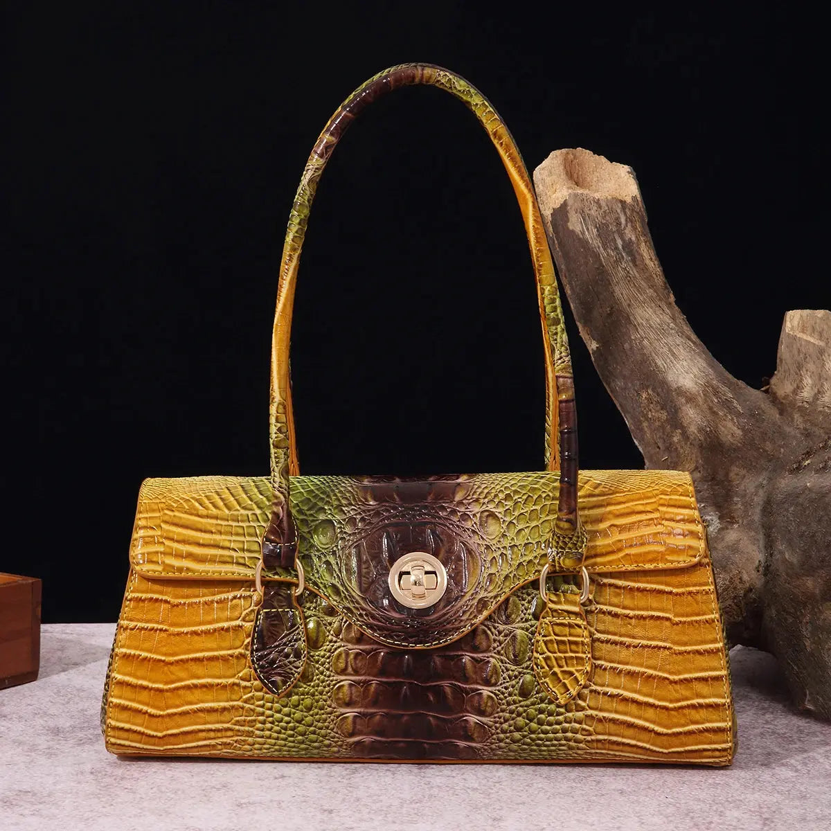 Multicolor Crocodile Pattern Fashion Handheld Stick Bag Large Capacity One Shoulder Underarm Bag Women's Luxury Handbag JNi3 shop