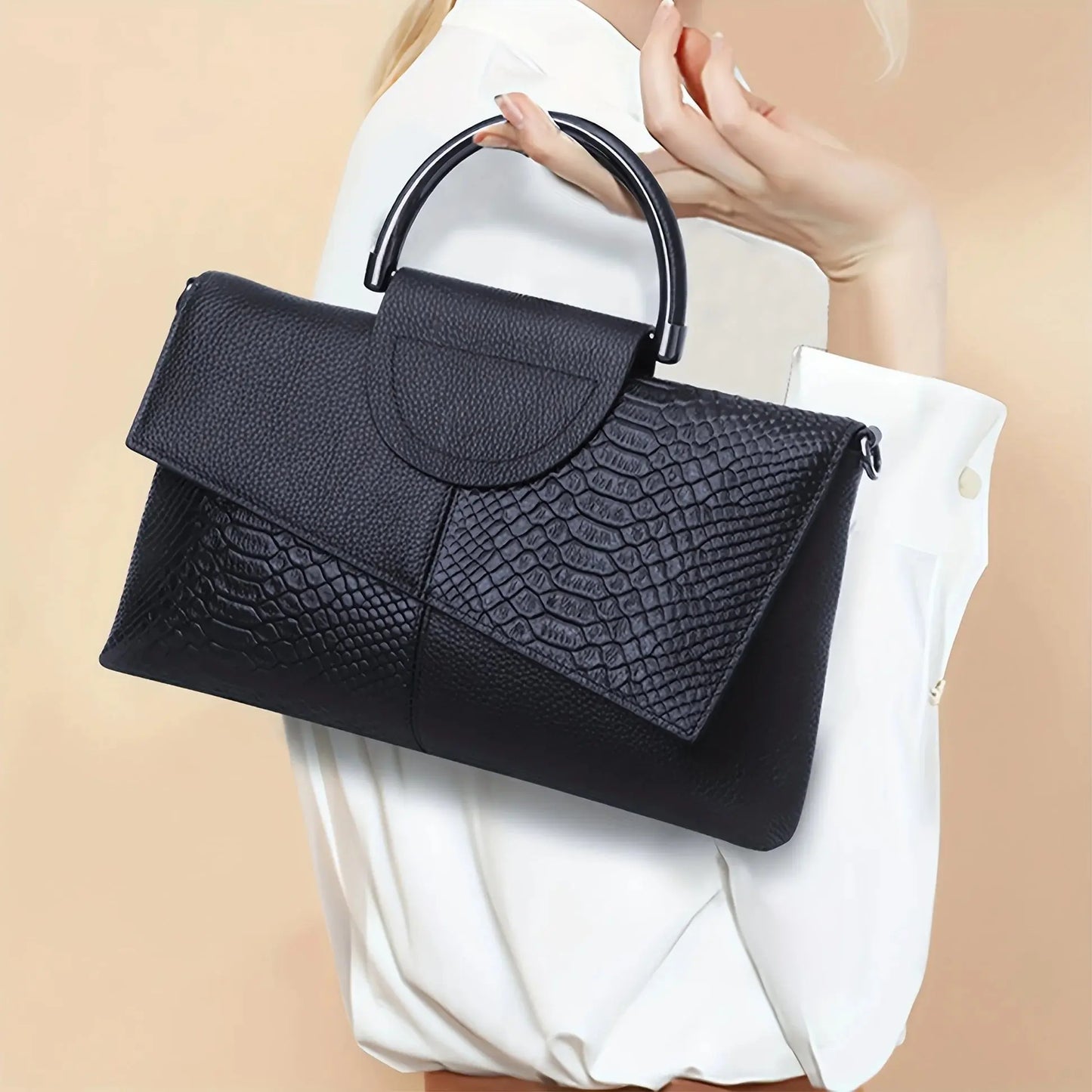 Crocodile Pattern Handbag, Women Luxury Crossbody Bag, JNi3 shop