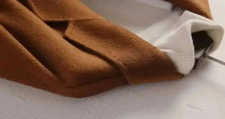 LANMREM 2025 High-End Water Ripple Double-Sided Wool Coat | Long Robe-Style