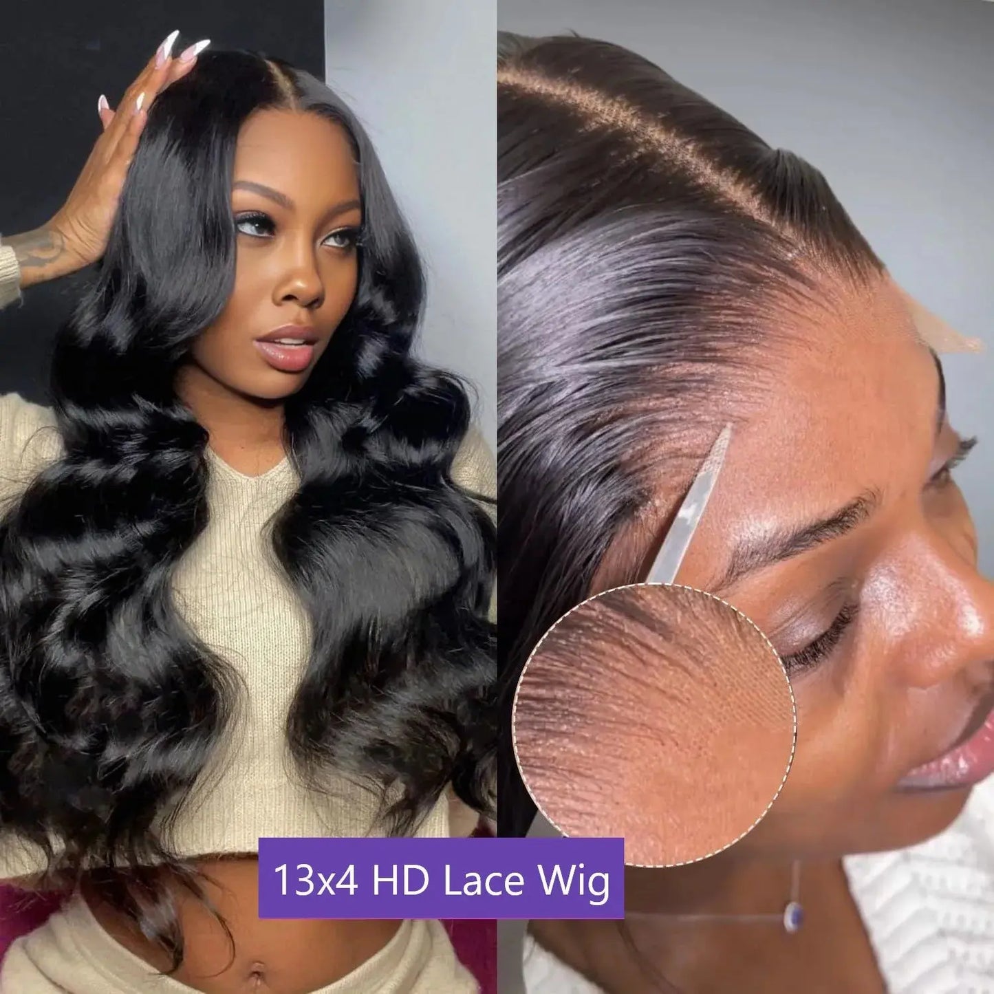 13x6 Hd Lace Frontal Human Hair Body Wave  Wigs, Lace Front Human Hair Wig JNi3 shop