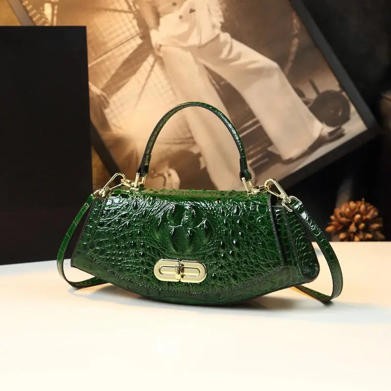Crocodile Pattern Women's Bag 2023 Ladies Handbags Genuine Leather Small Shoulder Saddle Bag New Trend Portable Crossbody Bags JNi3 shop