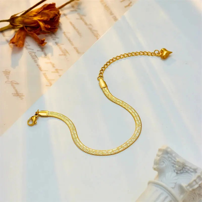 DIEYURO 316L Stainless Steel Gold Color Snake Chain Necklace Bracelets For Women Girl New Waterproof Jewelry Set Wedding Gift JNi3 shop