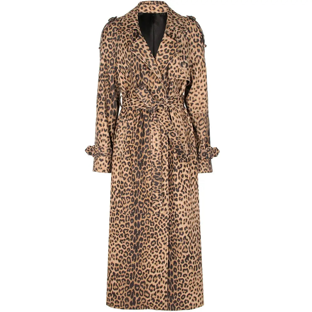 Women's Real Leather Trench Coat Long High Quality Windbreak Oversized JNi3 shop