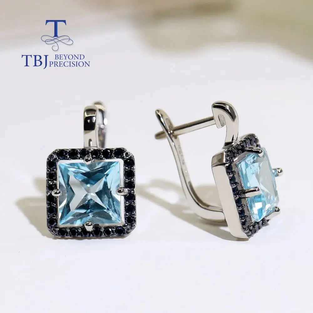 New arrival !925 sterling silver Jewelry set natural gemstone sky blue topaz earring ring women jewelry nice gift for wife JNi3 shop