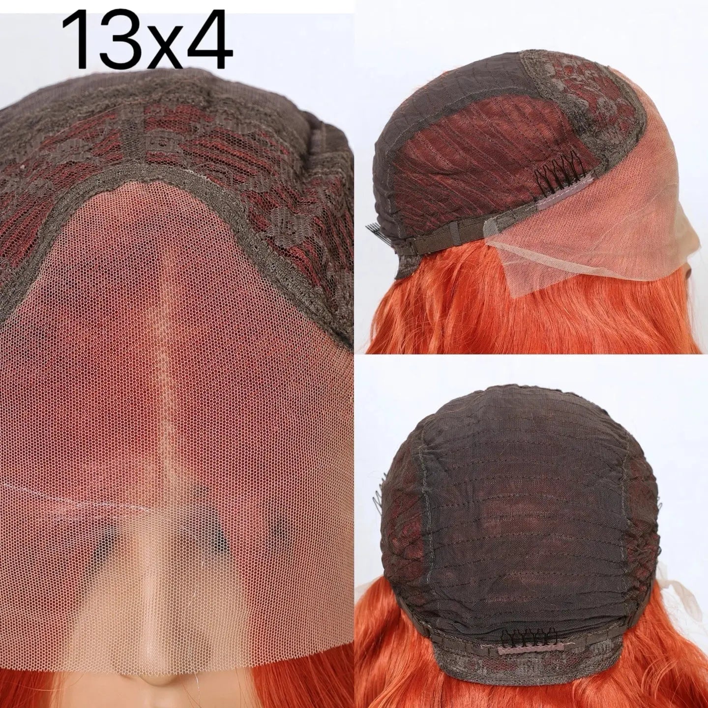 Ginger Orange  Honey Blonde Color Body Wave Synthetic 13X4 HD Lace Frontal Wig For Women Prepucked With Baby Hair Glueless Wigs JNi3 shop