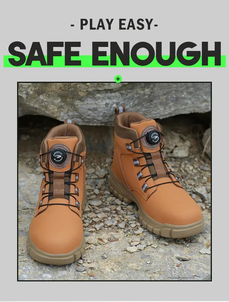 Waterproof Safety Boots Men Indestructible Steel Toe Work Boots Anti-smash Stab-resistant Safety Shoes Biker Botas Para Hombre JNi3 shop