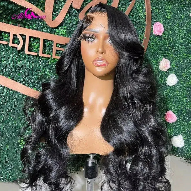 Ali Coco HD Brown Pink 13x4 Body Lace Frontal Wig For Women 12A Pink Hightlight Lace Front Human Hair Wigs Preplucked JNi3 shop