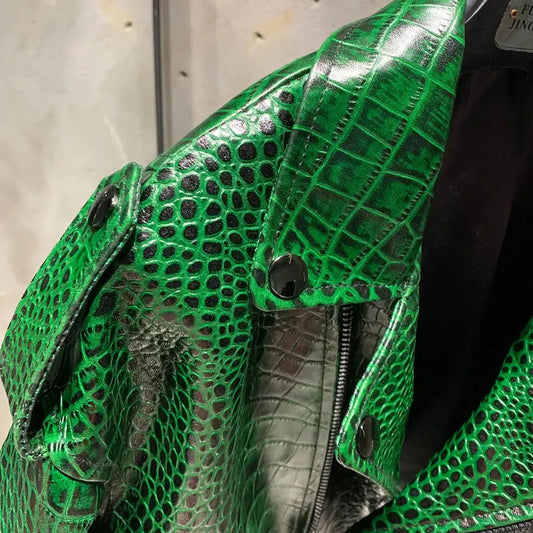 Crocdile Leather Bomber Ladies Real Sheepskin Coat Genuine Sheep Leather Biker Jacket 20325 JNi3 shop