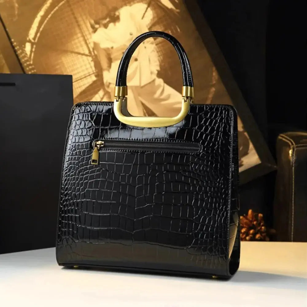 A new style of light luxury and fashionable women's mother bag with a large capacity hand-held tote in crocodile pattern JNi3 shop