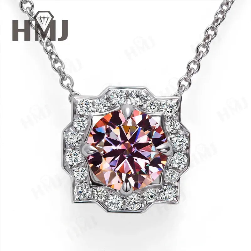 Silver Pendant Necklace for Women 1CT 2CT D Color Moissanite with GRA Certificate 925 Sterling Silver Wedding Necklace Gift JNi3 shop