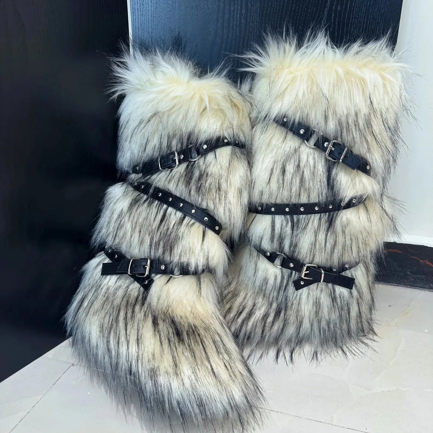 Winter Boots Women Faux Fur Snow Boots Warm Platform Long Boots Cute Plush Over Knee High Boots Y2K Girls Outdoor Furry Shoes JNi3 shop