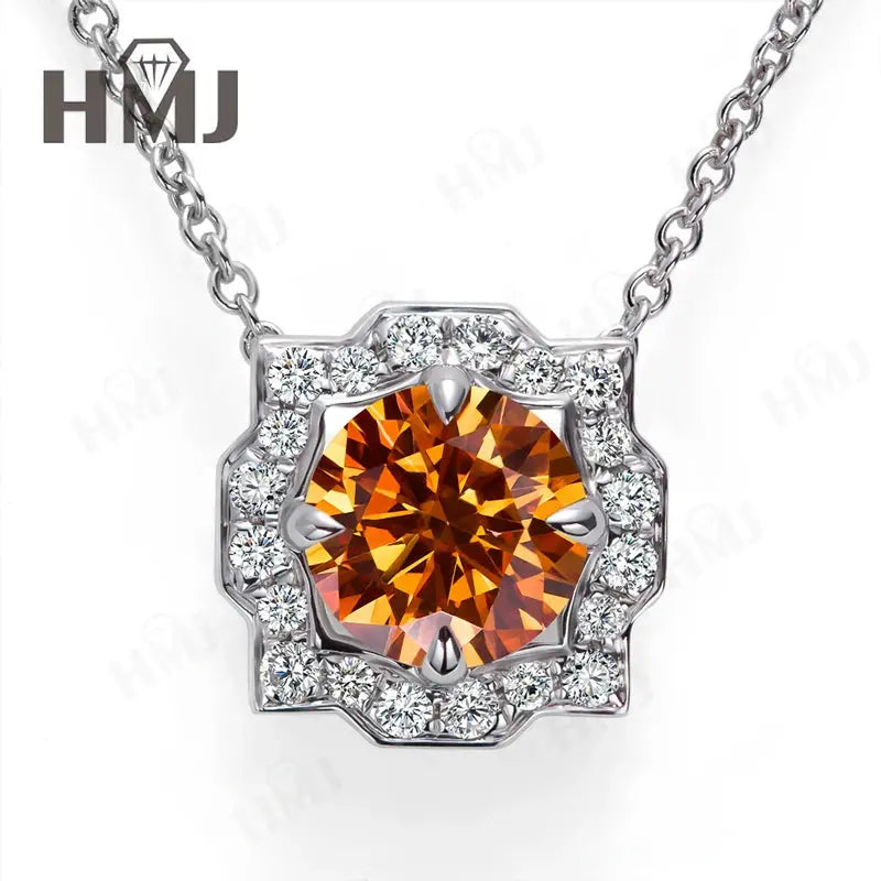 Silver Pendant Necklace for Women 1CT 2CT D Color Moissanite with GRA Certificate 925 Sterling Silver Wedding Necklace Gift JNi3 shop
