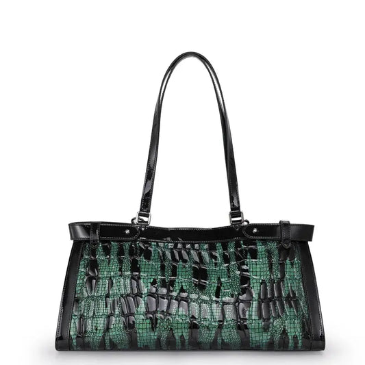 Fashionable Luxury Cowhide Women's Bag 2024 Trend Original Brand Handbag Crocodile Pattern Large Capacity Horizontal Bag JNi3 shop