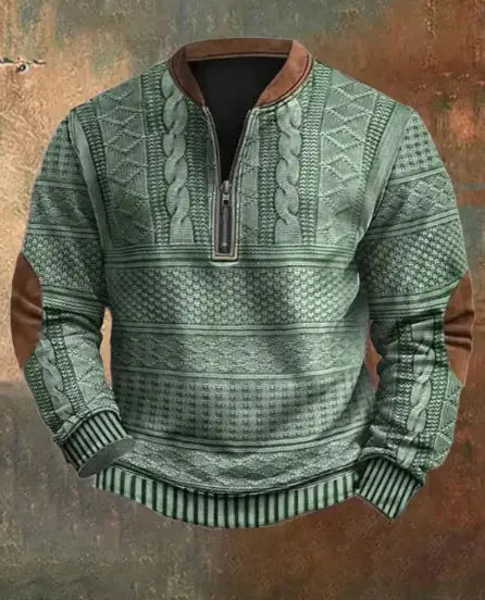 Men's Digital Print Half-Zip Sweater JNi3 shop