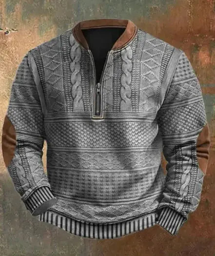 Men's Digital Print Half-Zip Sweater JNi3 shop