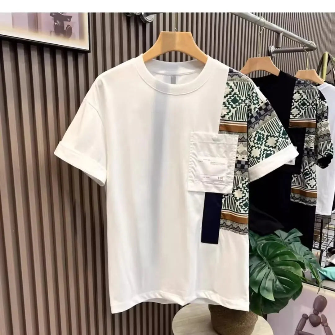 Men's T-shirt Summer New Work Clothes Style Color Matching Top Cjdropshipping