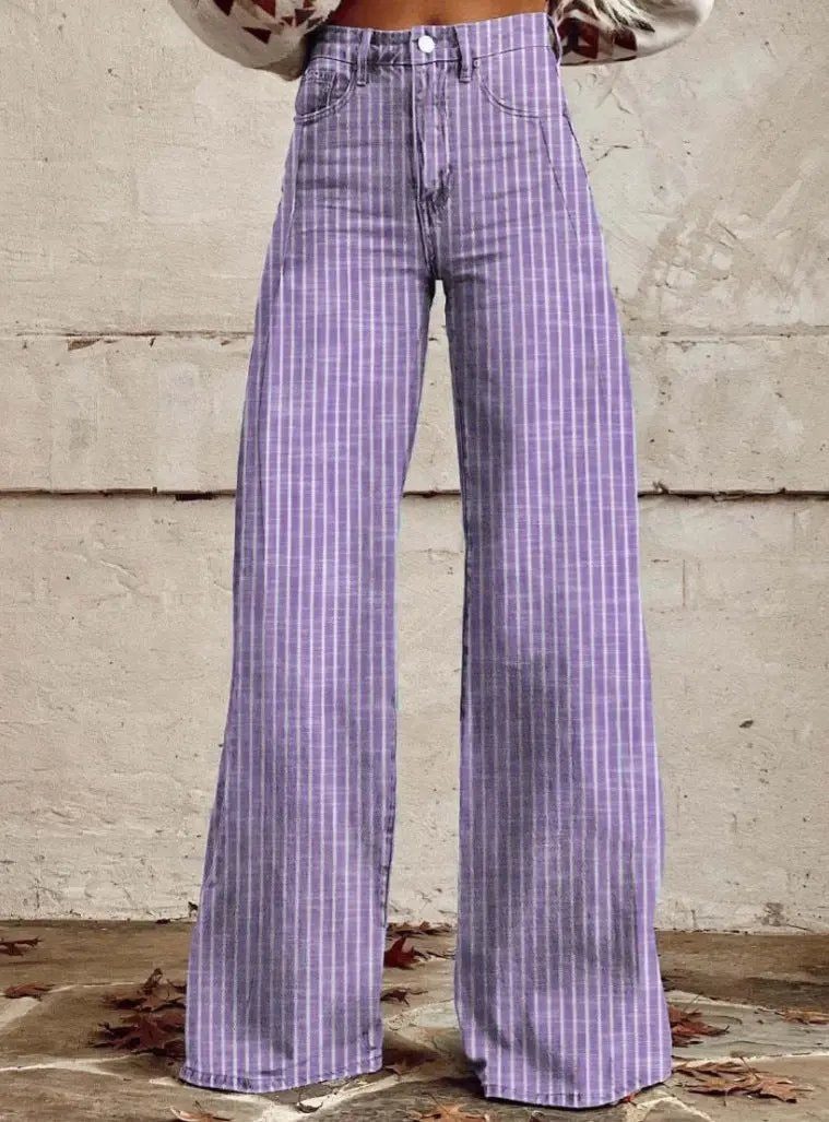 Women's Casual Pants Thin Imitation Jeans Wide Leg Cjdropshipping