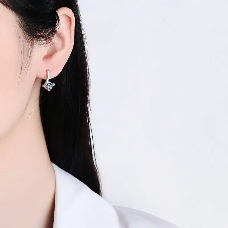 S925 Silver Moissanite Affordable Luxury Earrings - JNi3 shop