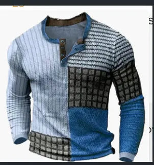 Men's 3D Printing Casual Retro Long Sleeve Top Cjdropshipping