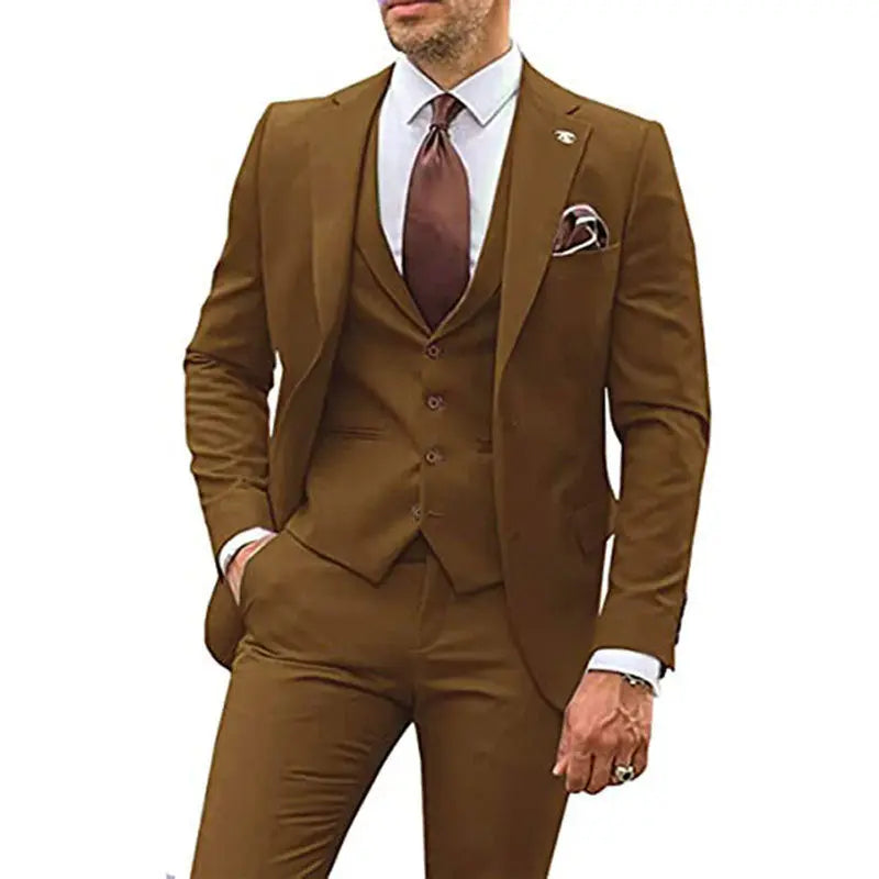 Men's Fashion Casual Slim Suit Three Pieces Cjdropshipping