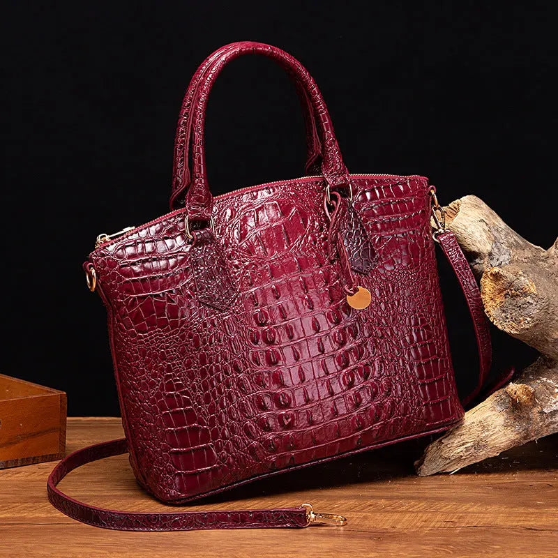 Women's Retro Crocodile Pattern Portable Messenger Bag Cjdropshipping