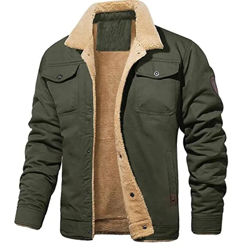 Men's  Lapel Military Multi-pocket Jacket Coat Cotton-padded Jacket Autumn And Winter Cjdropshipping