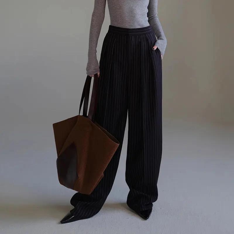 All-matching Striped Suit Pants For Women Autumn And Winter Cjdropshipping