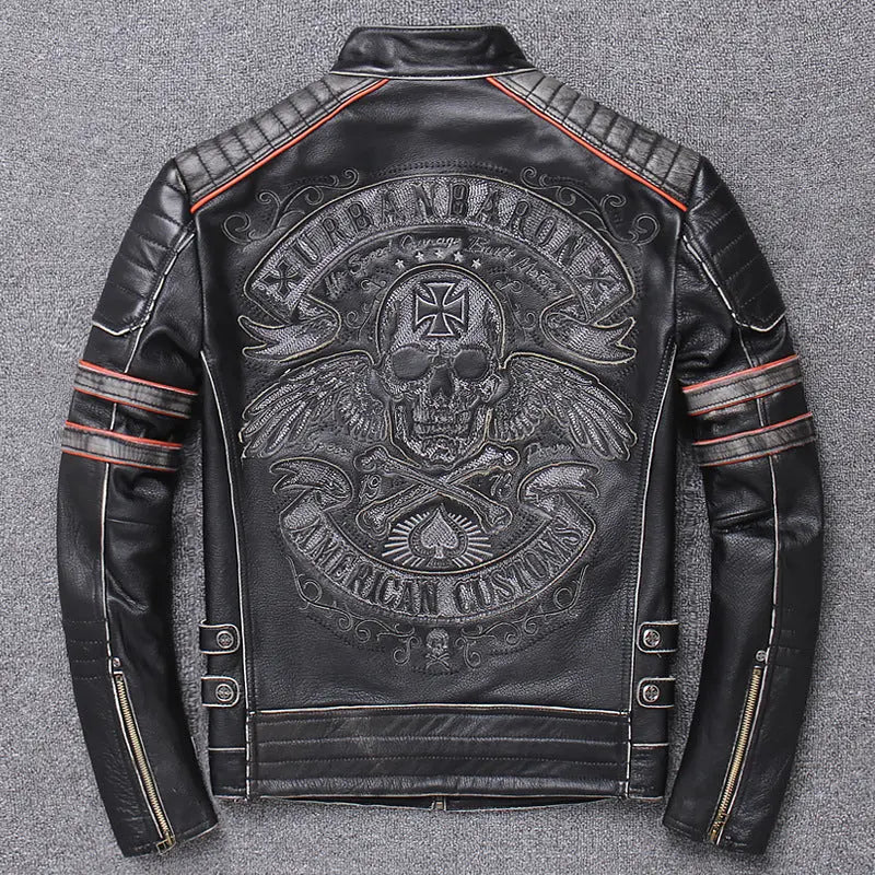 Harley Genuine Leather Clothes Men's Motorcycle Riding Motorcycle Clothing Slim Fit Cjdropshipping