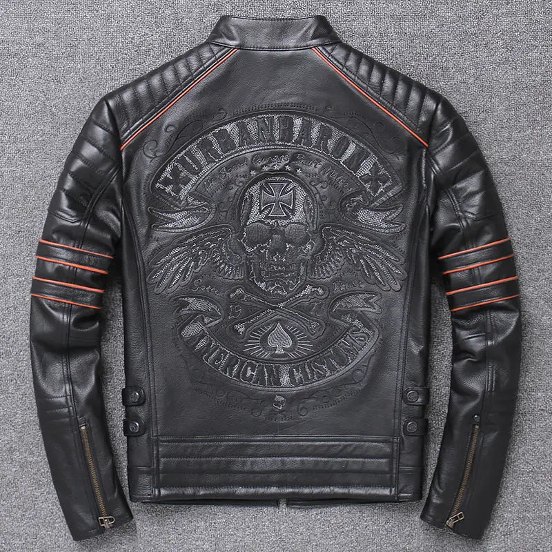 Harley Genuine Leather Clothes Men's Motorcycle Riding Motorcycle Clothing Slim Fit Cjdropshipping