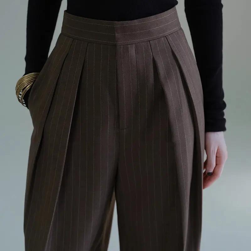 All-matching Striped Suit Pants For Women Autumn And Winter Cjdropshipping