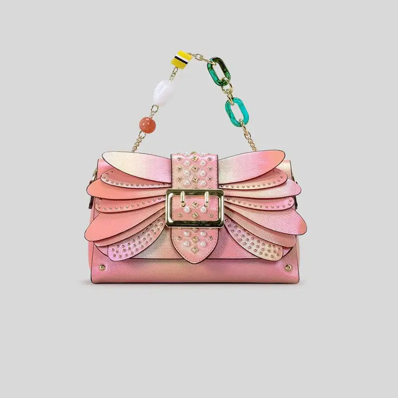 Contrast Color Heavy Industry Manual Rivet Butterfly Wings Handbag Cjdropshipping