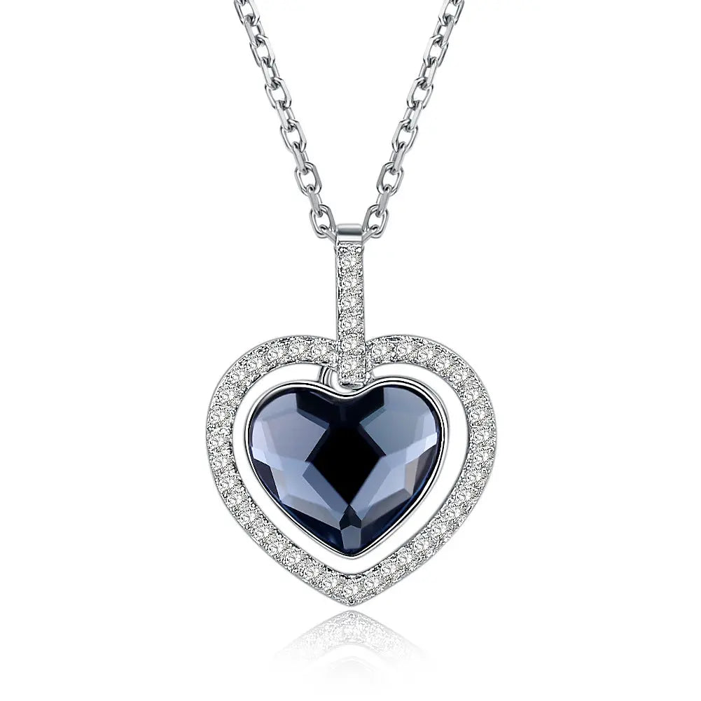 Crystal Necklace Female S925 Sterling Silver Diamond Heart - JNi3 shop