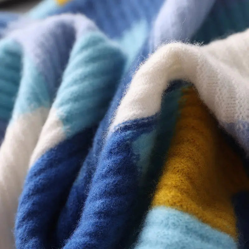 Cashmere Sweater Men's Loose Round Neck Multicolor Cjdropshipping