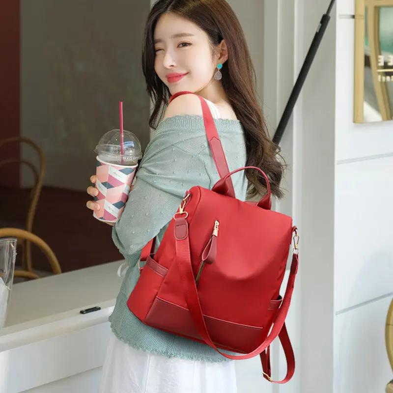 Fashion Simple Solid Color Three-purpose Anti-theft Backpack Outdoor Cjdropshipping