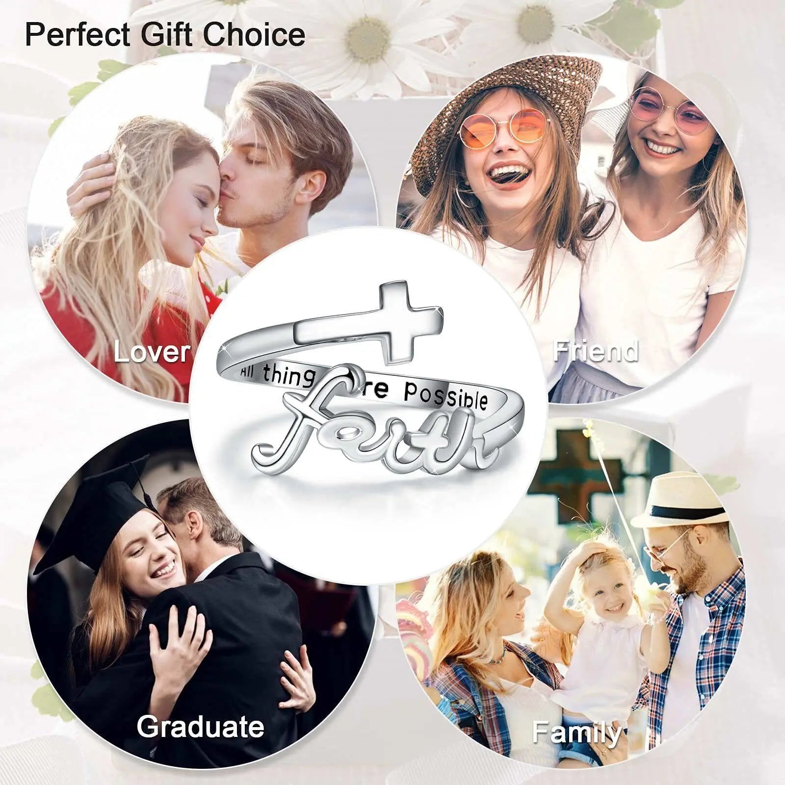 Cross Ring 925 Sterling Silver Faith Adjustable Open Ring Jewelry for Mother Women Men Women Gifts Cjdropshipping