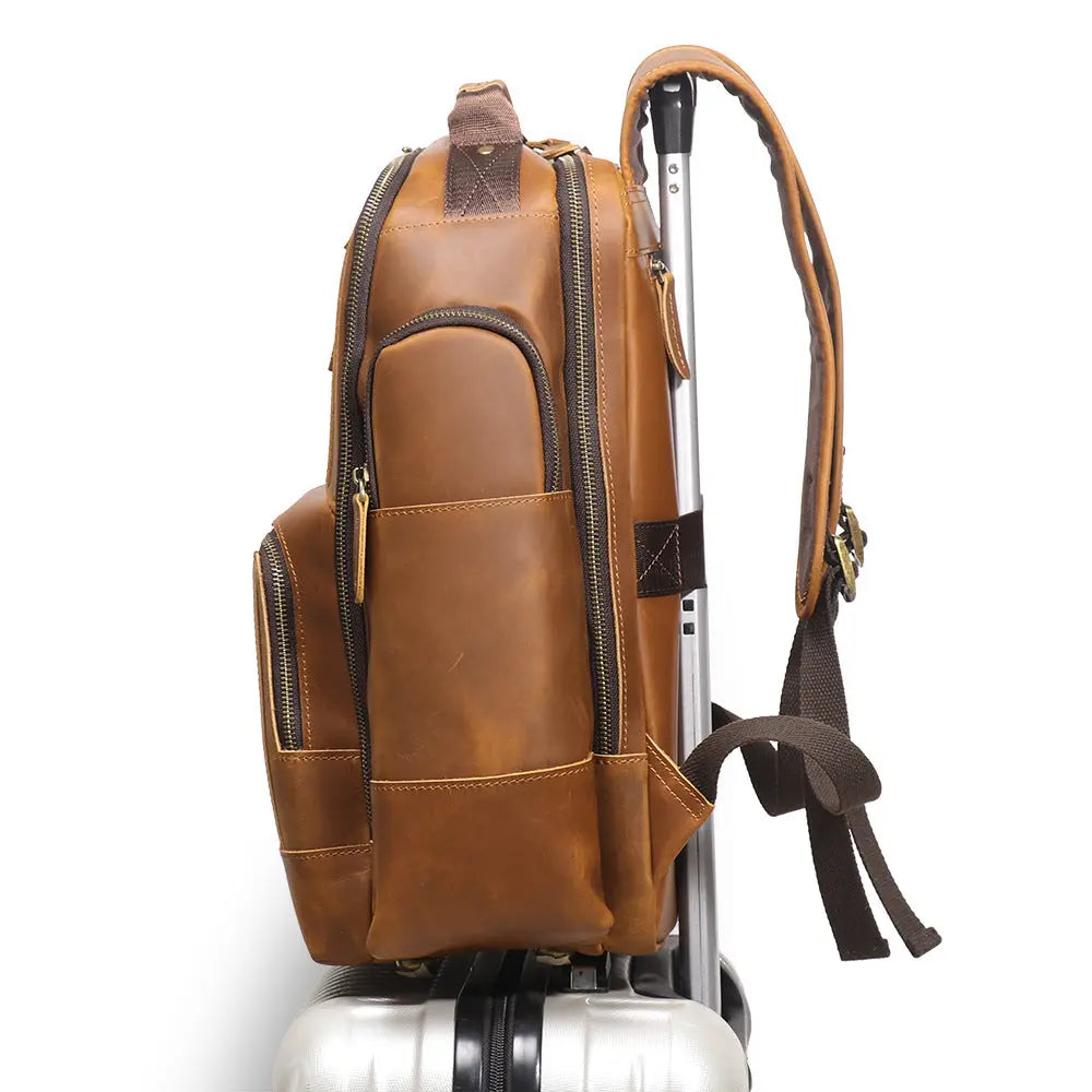 Retro Leather Backpack Trolley Case - JNi3 shop