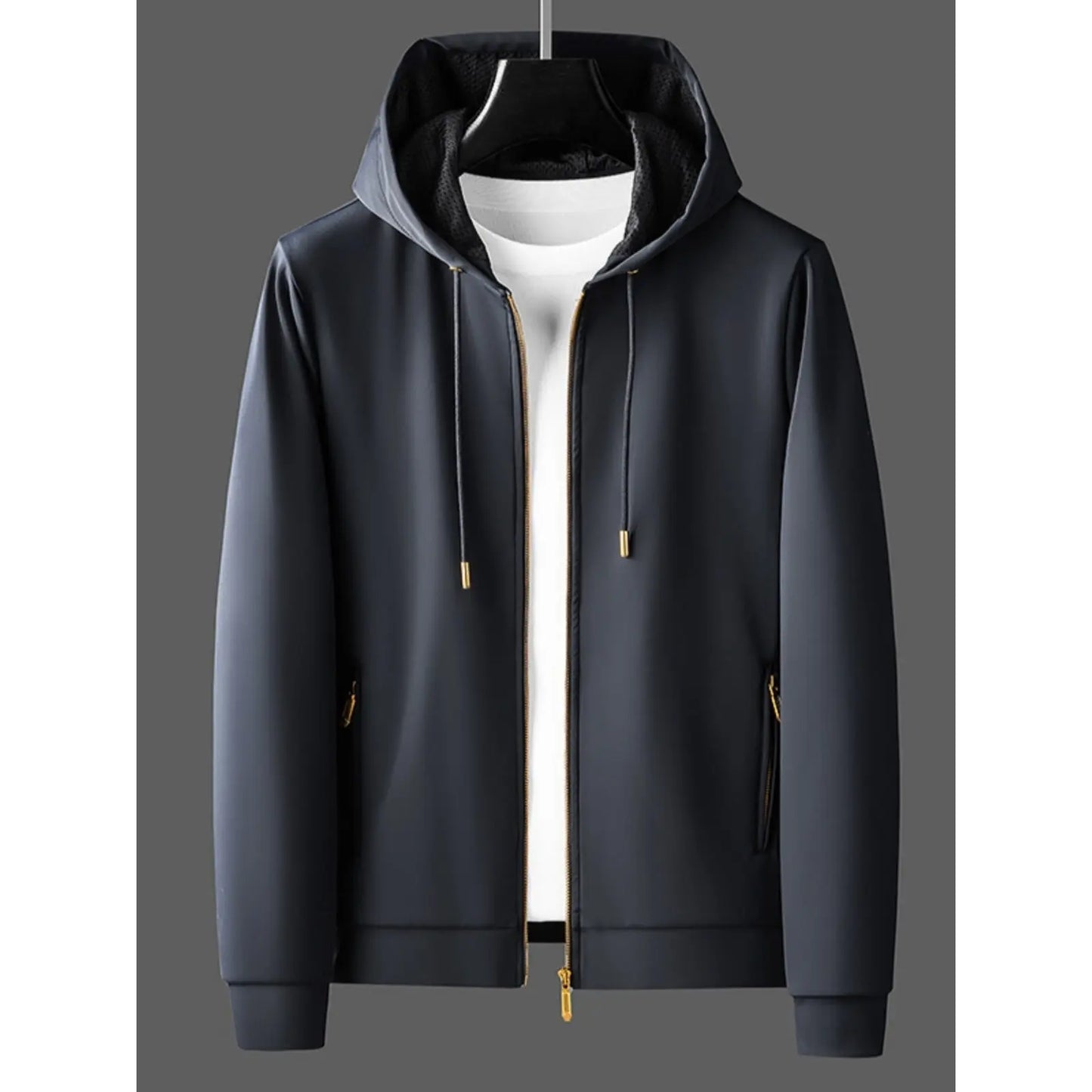 Contrast Color Men's Thickened Two-piece Suit Sweater Zipper Casual Suit JNi3 shop