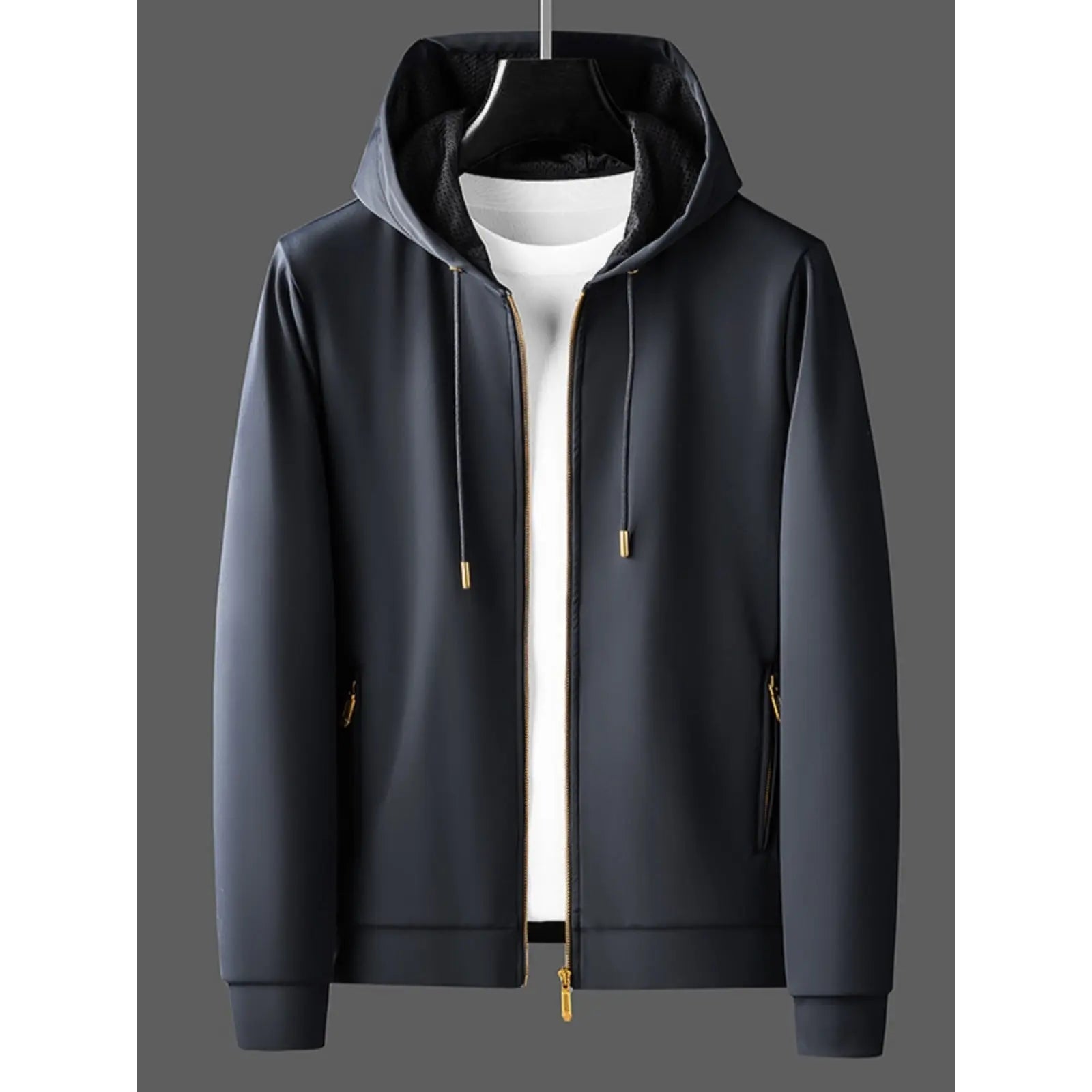 Contrast Color Men's Thickened Two-piece Suit Sweater Zipper Casual Suit JNi3 shop