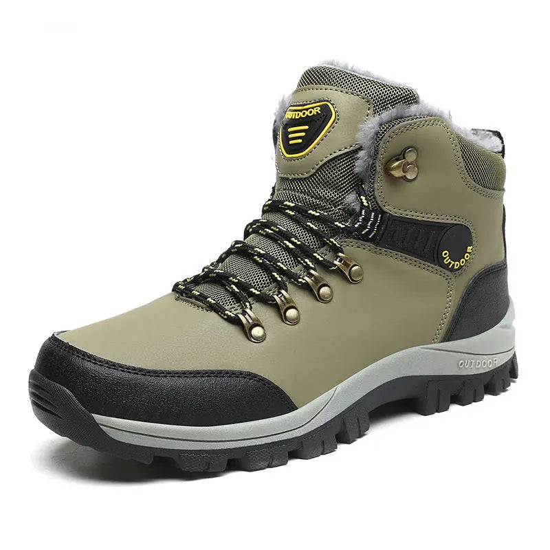 Winter Snow Boots Men Warm Plush Ankle Boots Hiking Lace-up Shoes Dropshipman