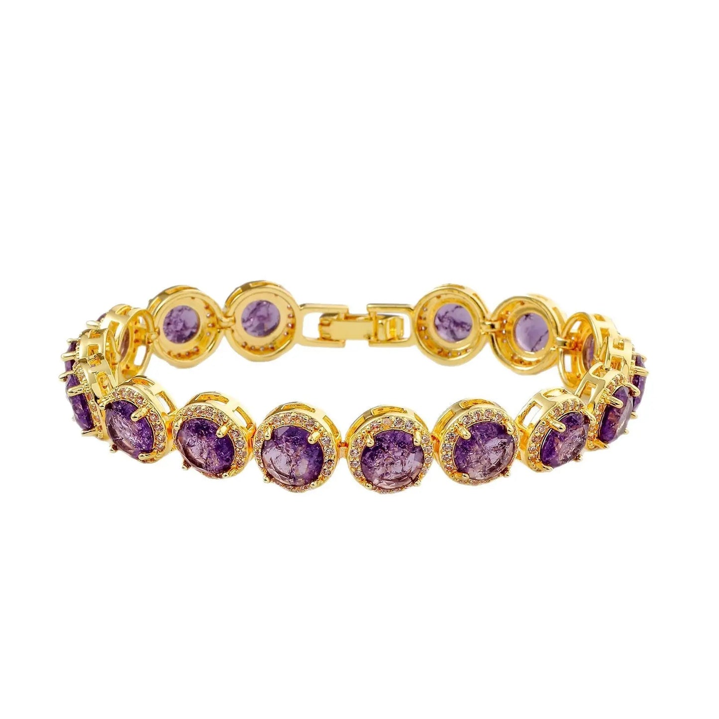 Fashion Gold-plated Inlaid Zircon Hollow Round Bracelet - JNi3 shop