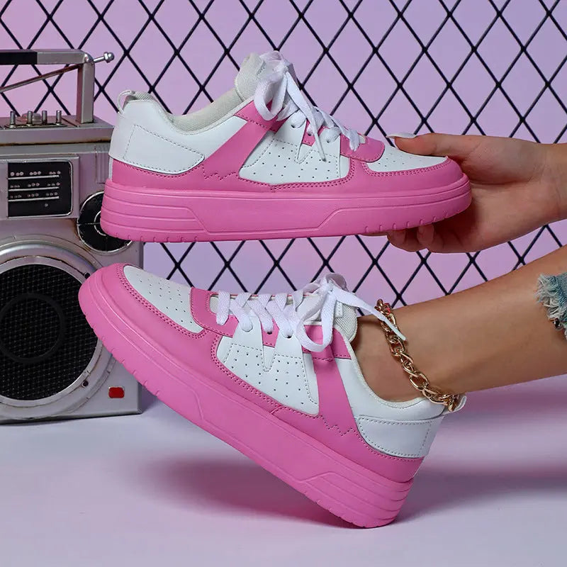 Ins European And American Fashion Platform Couple's Soft Bottom Comfortable Board Shoes Can Be Tie Up Dropshipman
