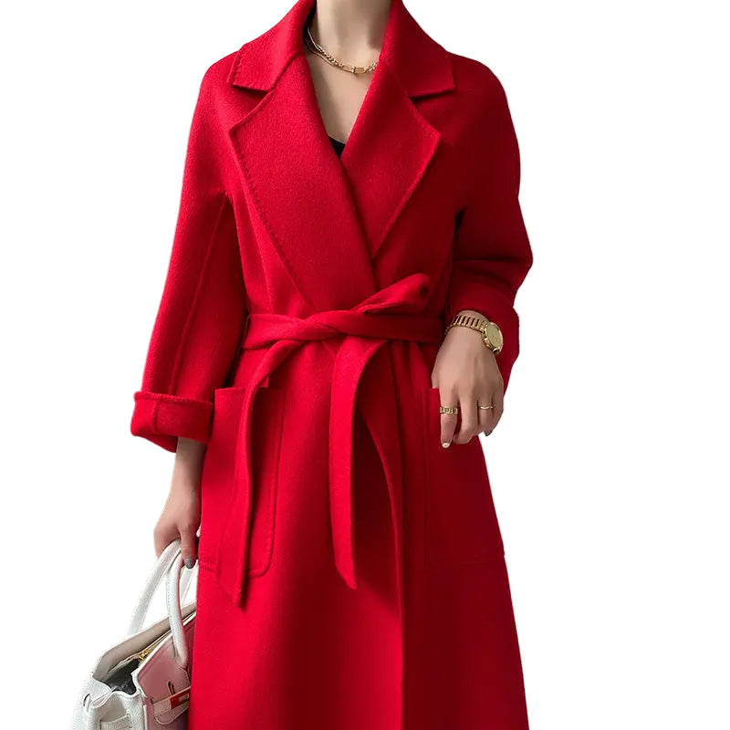 Women's Mid-length Autumn And Winter Loose Reversible Cashmere Coat JNi3 shop