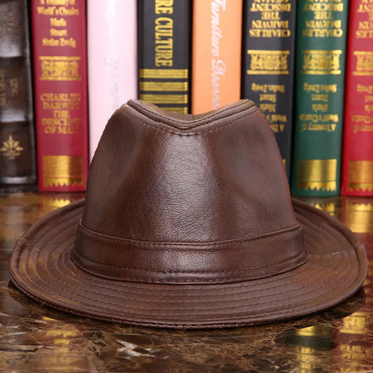 Men's And Women's Cowhide Hats With Big Eaves On The Street Dropshipman