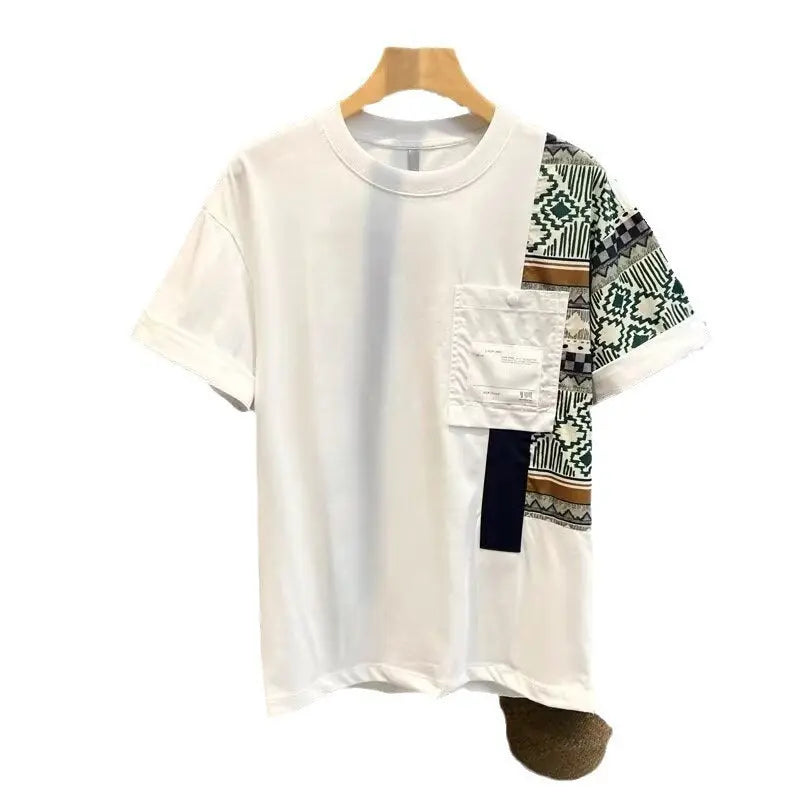 Men's T-shirt Summer New Work Clothes Style Color Matching Top Cjdropshipping