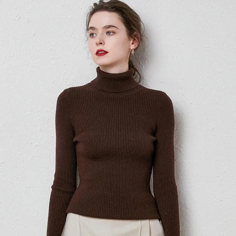Turtleneck Sweater Women Slim Padded Inner Style Cjdropshipping