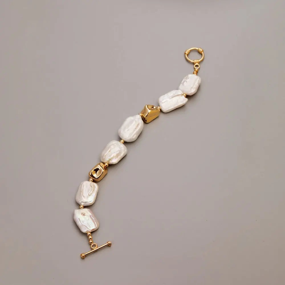 Vintage Stone Square Baroque Pearl Jewelry JNi3 shop