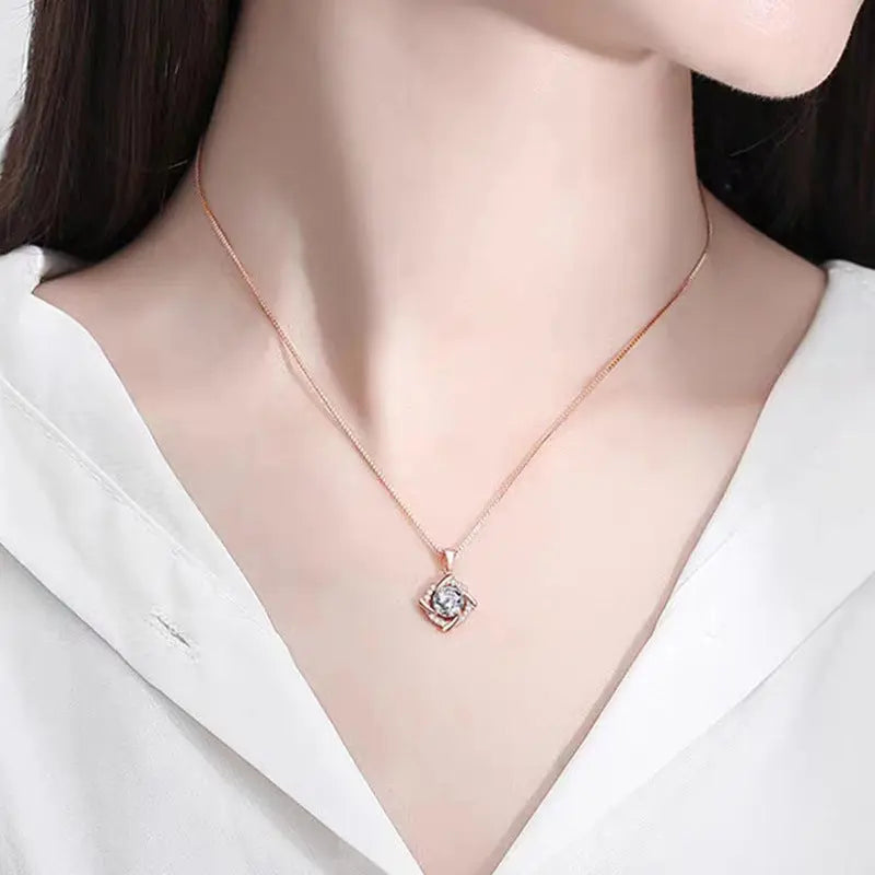 S925 Sterling Silver Windmill Moissanite Necklace JNi3 shop