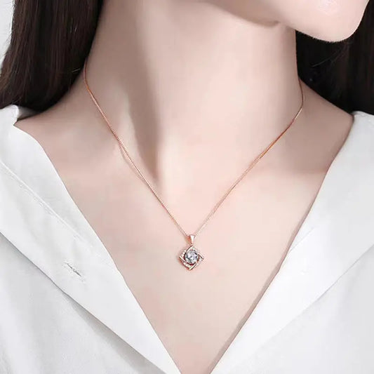 S925 Sterling Silver Windmill Moissanite Necklace JNi3 shop